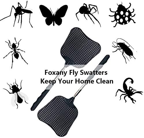 2Pack Telescopic Fly Swatters, Plastic Fly Swatter, Extendable Flyswatter