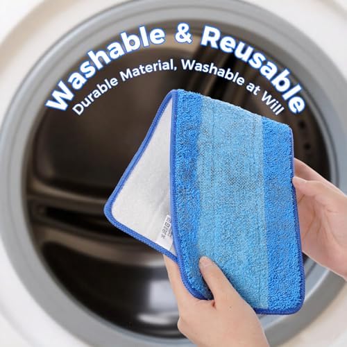 4-Pack 18 Inch Microfiber Mop Pads Compatible with Bona, Washable Reusable