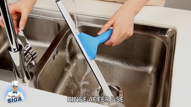 MR.SIGA Professional Window Squeegee & Microfiber Window Scrubber, 14 inch