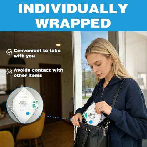 benehal N95 Masks for Adults, NIOSH Approved Disposable Mask, White 20-Pack