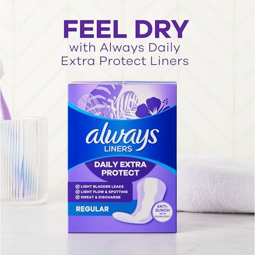 Always Panty Liners for Women Anti-Bunch Xtra Protection Daily Liners, Extra Long, Unscented, 116 Count