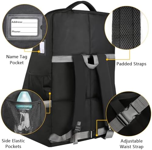 YOREPEK Padded Car Seat Travel Bag Backpack, Toddler Travel Essentials