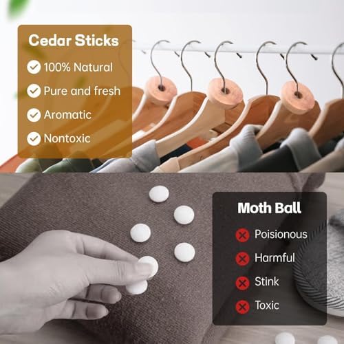Cedar Blocks for Clothes Storage, 50 Pack, 30 Cedar Rings and 20 Balls