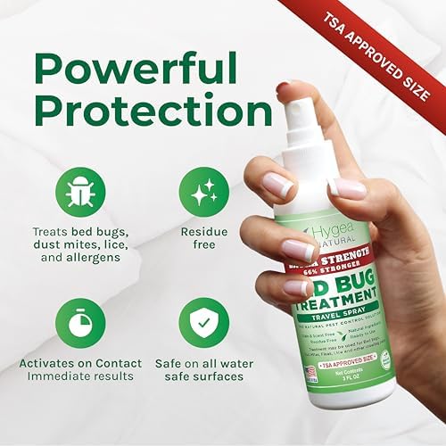 Hygea Natural Extra Strength Bed Bug & Mite Travel Killer Spray TSA 3 oz