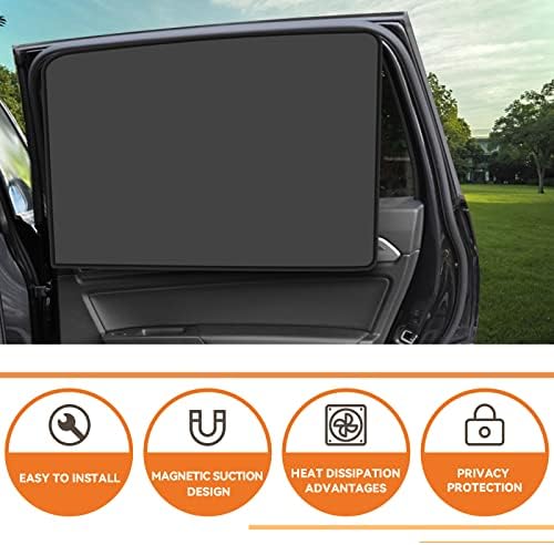 QUICTO Car Window Sun Shades, Universal Interior Accessories - Double-Sided Black (4pcs)