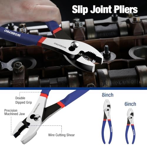 WORKPRO 7-Piece Pliers Set, Pliers Tool Set with Comfort Grip, Blue