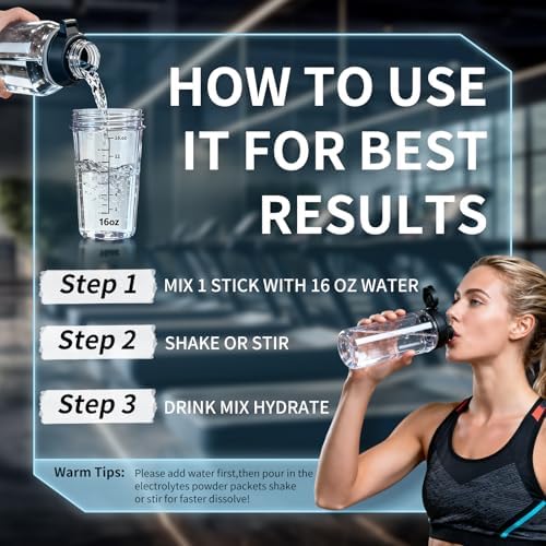 16 Sticks Electrolytes Powder Packets Sugar Free Hydration Packets, 8 Flavors Liquid Daily IV Electrolyte Drink Mix for Rehydration with 8 Electrolytes & 6 Vitamins, 0 Calorie, Low Sodium