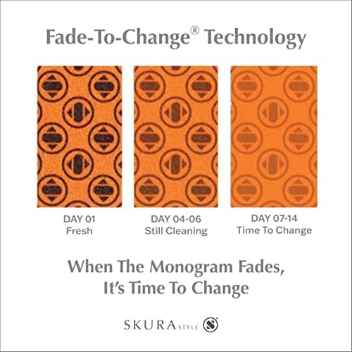 Skura Style Smart 4 Pack Odor Free Non-Scratch Scrub Pads for Sink, Counters, Surfaces, Pots, Pans, Dishwashing with Color-Fade Change Indicator