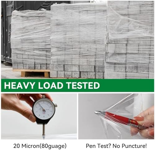 Plastic Stretch Film Shrink Wrap Roll for Moving, 5" x 1200' 12 Rolls