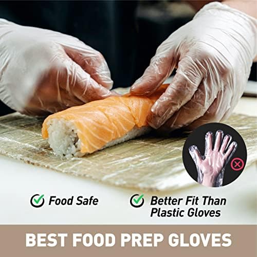 OKIAAS Clear Vinyl Disposable Gloves, Latex-Free, Powder-Free