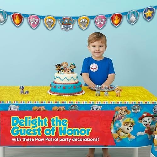 Paw Patrol Tablecloth and Paw Patrol Birthday Banner - Party Decorations