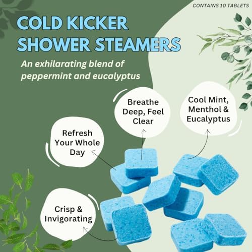 The Herbal Zen Cold Kicker Shower Steamers Aromatherapy Relief - 10 Pack