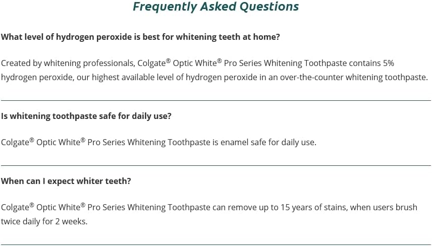 Colgate Optic White Pro Series Teeth Whitening Toothpaste, 2pk, 3oz