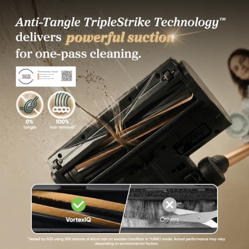 Levoit VortexIQ® Cordless Vacuum Cleaner for Pet Hair, 50-Min Runtime