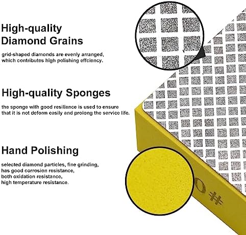 4pcs Diamond Hand Polishing Pads for Ceramic Tile Glass Grinding,Sanding Blocks Polishing 60#,100#,200#,400#