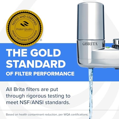 Brita Faucet Mount Water Filter System, Includes 2 Filters, Chrome