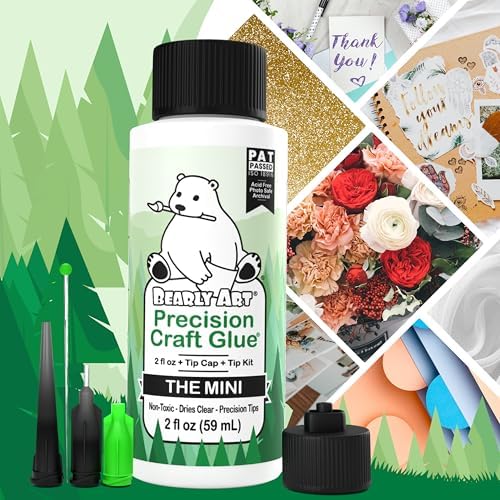Bearly Art Precision Craft Glue Mini 2 fl oz with Tip Kit Archival