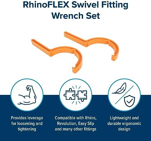 Camco RhinoFLEX RV Sewer Hose Wrenches, 2-Pack, Orange