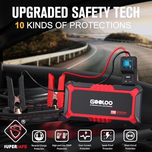 GOOLOO GP2000 Jump Starter - 12V 2000A Car Battery Jumper Starter Portable