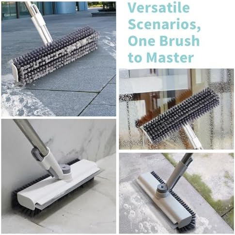 AIR U+ Floor Scrub Brush with Long Handle, 3 in 1 Floor Scrubber