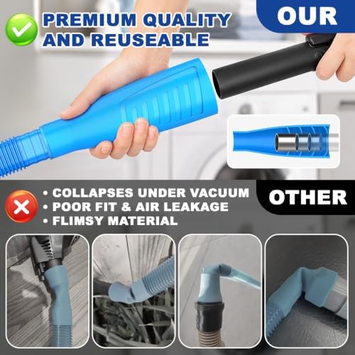 Sealegend Dryer Vent Cleaner Kit with Vacuum Hose Attachment & Brush Blue