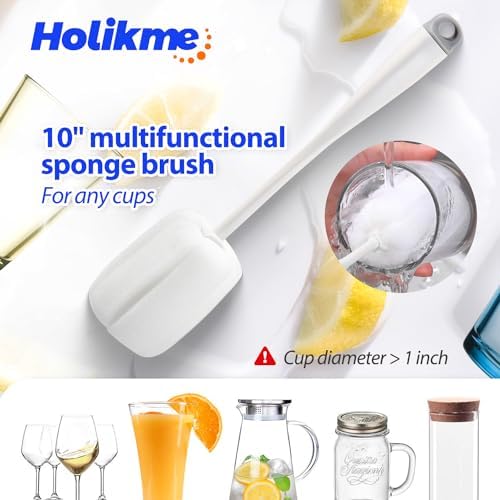 Holikme Bottle Brush Tube Cleaning Lab Set with Long Handle,White