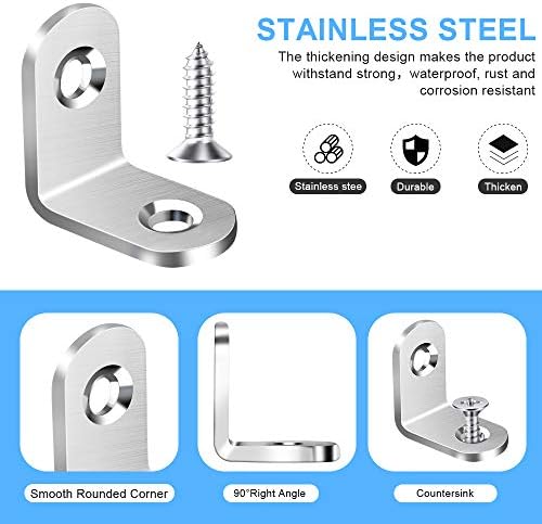 Vicuna R 40PCS L Bracket Corner Brace, Stainless Steel Corner Bracket