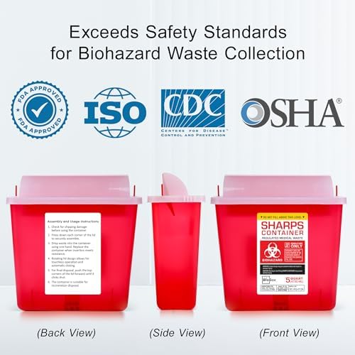 Sharps Container - Large Sharps Containers for Home Use, Needle Disposal