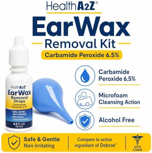 HealthA2Z® Ear Wax Removal Kit Carbamide Peroxide 6.5%, 0.5 fl oz (15mL)