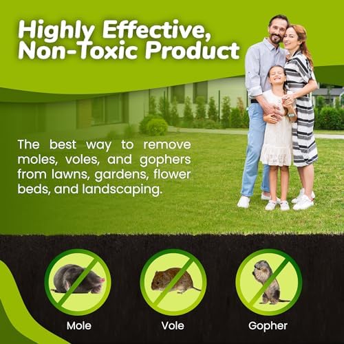 Natural Elements Mole and Vole Repellent – 100% Castor Oil Formula – Lawn and Yard Treatment – Covers Large Areas – 128 oz (1 Gallon)
