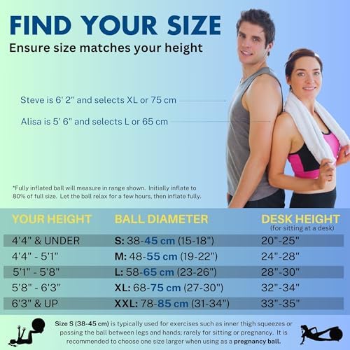 ProBody Pilates Yoga Ball - Vibrant Colors Exercise Ball