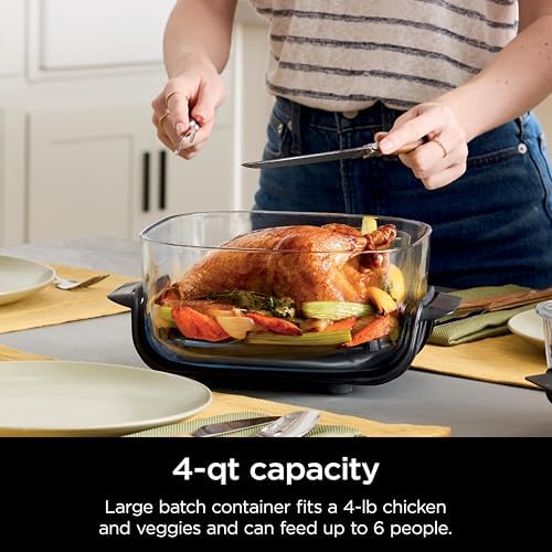 Ninja 4Qt CleanCrisp Glass Container with Storage Lid, Crispi, XSKSFN4QT