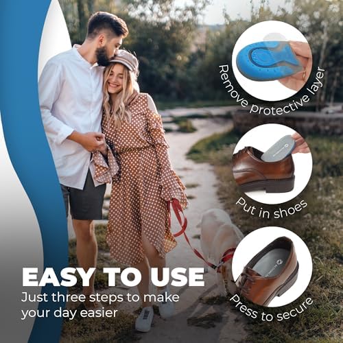 BloomLab Gel Heel Cups for Heel Pain Relief, Plantar Fasciitis, 2 Pack