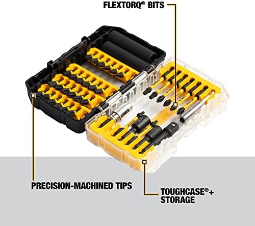 DEWALT DWA2NGFT40IR Impact Ready Flextorq 40-Piece Steel Screwdriver Bit Set