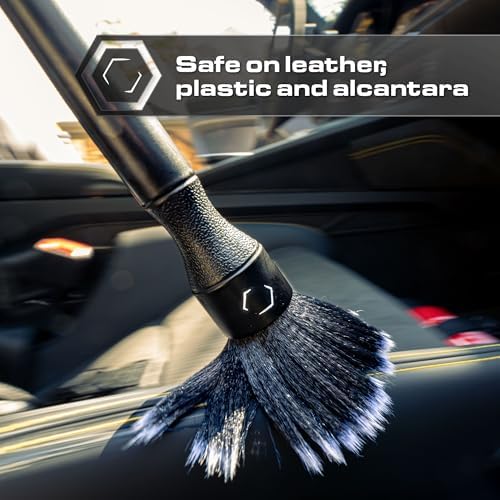 Blackline Car Detailing Brush Set, 2 Pack - Ultra Soft Bristles, Interior