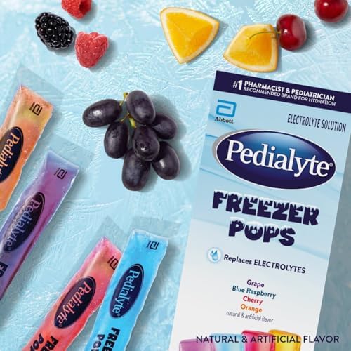 Pedialyte Electrolyte Solution Freezer Pops, Hydration Variety Pack