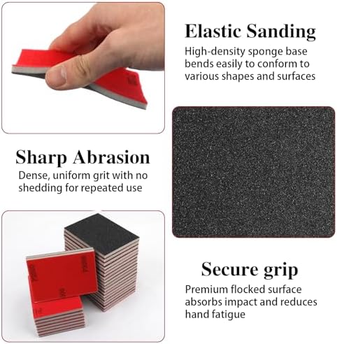 27 Pcs Sanding Sponge Block Pads, 120-3000 Grit Fine Sandpaper Sand Paper