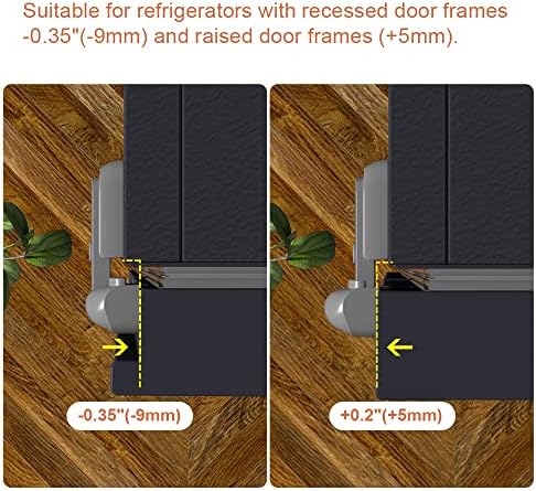 Mom's Choice Gold Awards Winner - EUDEMON 1 Pack Updated Child Proof Refrigerator/Fridge/Freezer Door Lock Apply to Max 1"(25mm) Sealing Strip for Toddlers and Kids, no Tools Need or Drill (Grey)