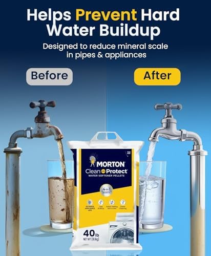 Morton Water Softener Salt Pellets, 40 lb Bags (4 Pack)