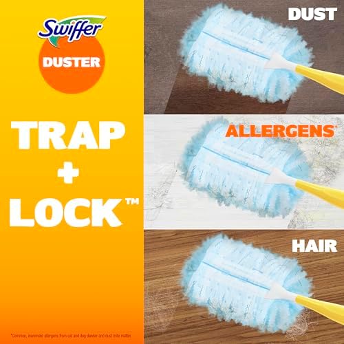 Dusters Refill for Cleaning, Feather & Microfiber Duster Disposable Alternative, for Dusting Furniture, Blinds, Ceiling Fans, Walls, Helps Remove Allergens, New Lemon Scent, 18ct