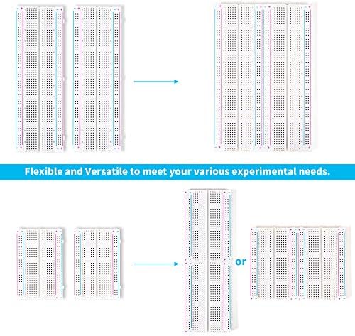 4PCS Breadboards Kit Include 2PCS 830 Point 2PCS 400 Point Solderless Breadboards for Proto Shield Distribution Connecting Blocks
