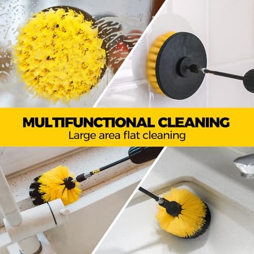 Holikme 8Piece Drill Brush Attachment Set - Power Scrubber Cleaning Kit