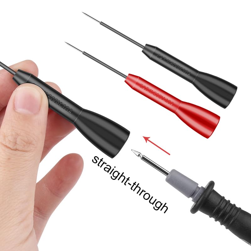 4 Pack 2mm Extended multimeter Needle Test Probes, 600V/10A Non-Destructive