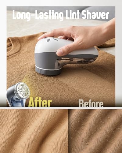 POPCHOSE Fabric Shaver, Lint Shaver with 6-Leaf Blade, Rechargeable