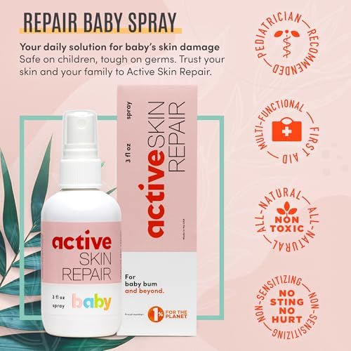 Active Skin Repair Baby First Aid Spray, Medical Grade Hypochlorous, 3 oz