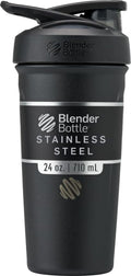 BlenderBottle Sport Flip Stainless Steel Shaker Bottle 24 oz Black