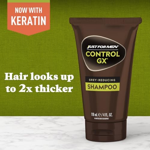 Just for Men Control GX Gray Reducing Shampoo, Keratin, 4 Fl Oz (3 Pack)