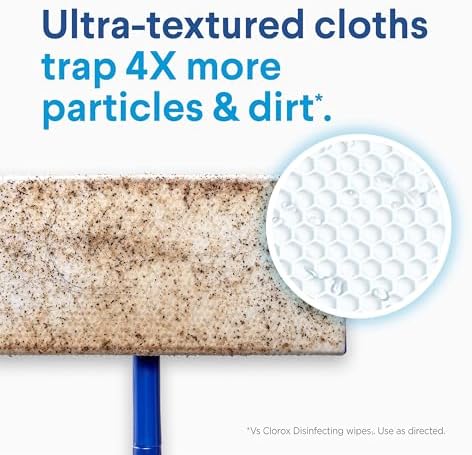 Clorox Disinfecting Wet Mop Pad, Disposable Mop Heads, Multi-Surface Floor Wipes, Rain Clean, 2 Packs, 24 Wet Refills Per Pack (Package May Vary)