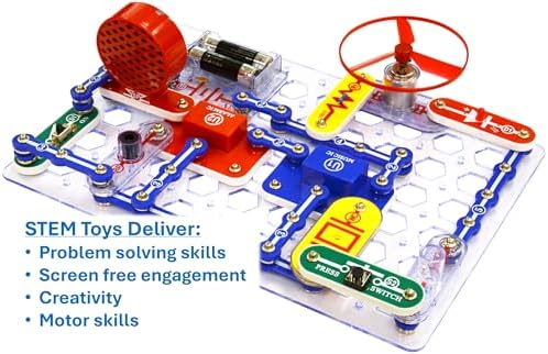 Snap Circuits Jr. SC-100 Electronics Exploration Kit, Over 100 Projects, Full Color Project Manual, 28 Parts, STEM Educational Toy for Kids 8 +