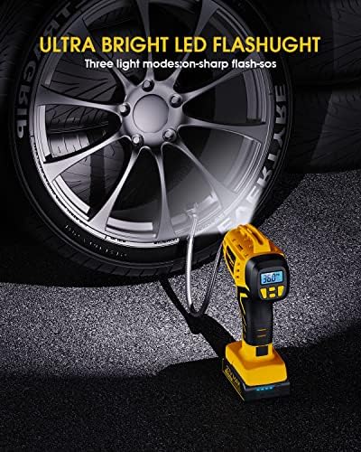 KeenPower Tire Inflator Portable Air Compressor 21V Battery Powered 160PSI